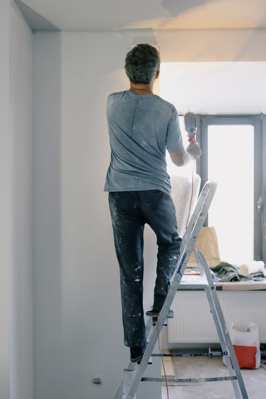 Handyman working on a home renovation project