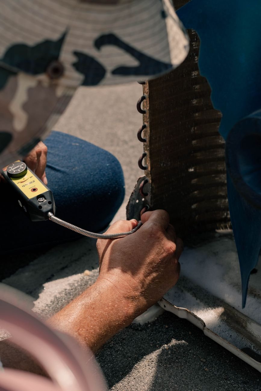 Close-up of HVAC repair tools